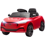 Qaba 12V Kids Ride On Car, Licensed Ford Mustang Mach-E Electric Car with Remote Control, LED Light, Music, Red