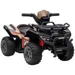 Aosom Kids ATV Four Wheeler  Ride on Car, Motorized Quad, 6V Battery Powered Electric Quad with Songs for 18-36 Months, Black