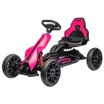 Aosom 12V Electric Go Kart for Kids, Ride On Toy with EVA Tires, 2 Speeds, Adjustable Seat, Safety Belt for 3-8 Years, Pink