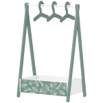 Qaba Kids Clothing Rack with Storage Shelf, Hangers, for Nursery Room, Living Room, Playroom, Green