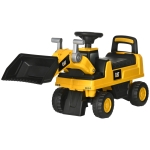 Aosom Caterpillar CAT Licensed Kids Ride on Excavator No Power Construction Vehicles with Manual Shovel, Horn, Hidden Storage
