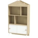 Qaba 4-Cubby Children's Toy Shelf, Kids Bookshelf and Toy Storage for Playroom, Children's Room, Living Room,