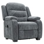 HOMCOM Massage Recliner Chair, Power Recliner with Quiet Brushless Motor, Remote, Pockets, 2 Memory Positions, Dark Grey
