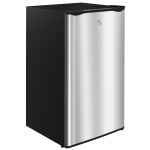 HOMCOM 3.2 Cu.Ft Mini Fridge with Freezer, Compact Refrigerator with Adjustable Thermostat, Shelf and Single Reversible Door for Bedroom, Dorm, Home Office, Energy Efficient, Silver