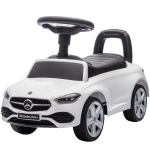 Qaba Mercedes-Benz C-Class Licensed Kids Ride On Car, Foot-to-Floor Toy with Anti-Tip Design, Horn & Start Sound, White