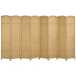HOMCOM Folding Room Divider Screen 8 Panel 5.6 ' Tall Privacy Screen Freestanding Room Partition for Home Office, Nature Wood
