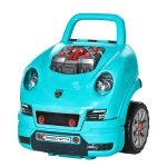 Qaba Mechanic Kids Truck Engine Toy Set, Car Service Play Set, Teal