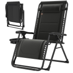 Outsunny Zero Gravity Chair, Reclining Outdoor Lounger Chair with Cup Holder, 400 LBS Capacity, Black
