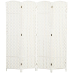 HOMCOM Folding Room Divider Screen 4 Panel 5.6 ' Tall Privacy Screen Freestanding Room Partition for Home Office, White