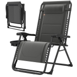 Outsunny Zero Gravity Chair, Reclining Outdoor Lounger Chair with Cup Holder, 400 LBS Capacity, Dark Grey