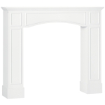 HOMCOM Modern Fireplace Mantel, Surround Mantels for Fireplace with Decorative Pattern Interior Width 29" White