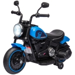 Aosom 6V Kids Motorcycle with Training Wheels, Foot Pedal, Headlight, Forward/Reverse, Single-Button Start, Blue