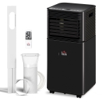 HOMCOM 8000 BTU Portable Air Conditioner with Fan & Dehumidifier Mode, Quiet AC Unit with Remote Control, 24-Hour Timer, Black