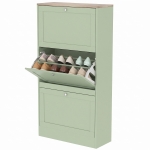 HOMCOM Modern Shoe Storage Cabinet with 3 Flip Drawers and Adjustable Shelves for 12-18 Pairs of Shoes, Green
