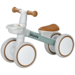 Qaba Toddler Balance Bike for 12–36 Months with Adjustable Seat, Removable Basket, 4 Silent Wheels, Green