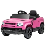 Qaba 12V Ride on Car Licensed Land Rover with Remote, Suspension, Slow Start, 3 Speeds, Lights, Music, Horn for 3-5, Pink