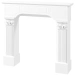 HOMCOM Baroque Fireplace Mantle, Freestanding Fireplace Surround for Electric Fireplaces, 43.3" W x 42.8" H, White