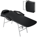 HOMCOM Portable Massage Table, Foldable Massage Bed, Black
