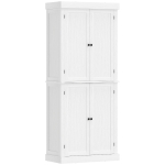 HOMCOM 72" Kitchen Cabinet, Pantry Storage Cabinet with Doors and Shelves, Freestanding Food Pantry Cabinet, White Wood Grain