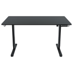 Sleek Electric Standing Desk with 3 Memory Presets and Hooks, Height Adjustable Sit to Stand Computer Desk for Home Office, 55'' L x 23.5″ W x 28'' H, Black