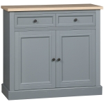 HOMCOM Sideboard Buffet Cabinet, Coffee Bar Cabinet with 2 Drawers and Double Door Cupboard for Kitchen, Living Room, Entryway, Dark Gray