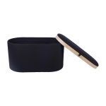 Multi-Functional Storage Ottoman with Reversible Tray Top, Versatile Seat for Living Rooms, 30" L x 15.5" W x 16.5" H, Black