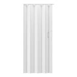 Stylish Foldable Accordion Door with Magnetic Close Latch, Space-Saving Interior PVC Sliding Door for Closet, 32" L x 0.5" W x 80" H, White Oak