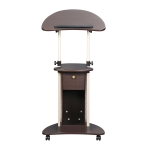 Ergonomic Sit-to-Stand Laptop Cart with Tilting Panel, Storage-Equipped Laptop Stand for Offices, 21.5″ L x 15.5″ W x 31.5″ H, Chocolate