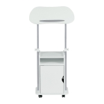 Practical Laptop Cart with Adjustable Tilting Panel, Mobile Workstation for Home Offices, Classrooms, or Bedside, 23.5″ L x 15.5″ W x 31.5″ H, White
