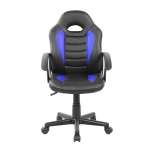 Sporty Gaming Chair with Pneumatic Height Adjustment and Non-Marking Casters, Perfect Racer-Style Chair for Kids, 21" L x 22" W x 35" H, Blue