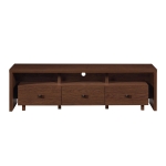 Elegant Hickory TV Stand with 3 Drawers and Cable Management, Modern Media Entertainment Console for Living Room, 70.5" L x 15" W x 20" H, Brown
