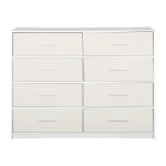 Roomy 8-Drawer Dresser with Water-Resistant Top, Ideal Storage Chest for Bedrooms, Living Rooms, TV Stand, 44.5" L x 16" W x 34.5" H, White