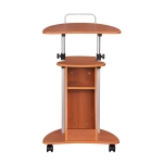 Adjustable Sit-to-Stand Laptop Cart with Dual Adjustment Knobs, Mobile Workstation for Offices, 21" L x 16″ W x 28″ H, Brown