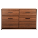 Versatile 6-Drawer Dresser with Water-Resistant Top, Ideal Storage Chest for Bedrooms, Playrooms, Entryways, 44.5" L x 16" W x 26.5" H, Walnut