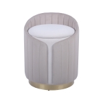 Practical Storage Ottoman with Hidden Compartment, Cozy Vanity Stool for Bedrooms and Living Rooms, 15.5" L x 15.5" W x 19" H, Taupe