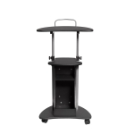 Adjustable Sit-to-Stand Laptop Cart with Dual Adjustment Knobs, Mobile Workstation for Offices, 21" L x 16″ W x 28″ H, Black