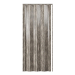 Sleek Foldable Accordion Door with Double-Walled Panels, Space-Saving Interior PVC Sliding Door for Bedroom and Closet, 36" L x 1" W x 80" H, Taupe