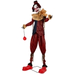 HOMCOM Large Animated Clown Halloween Decorations with Sound Touch Activated, Light Up Eyes, Animated Prop