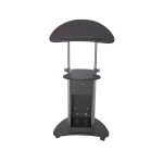 Ergonomic Sit-to-Stand Laptop Cart with Tilting Panel, Storage-Equipped Laptop Stand for Offices, 21.5″ L x 17″ W x 31.5″ H, Black