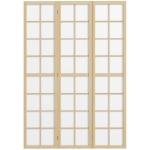 HOMCOM 3 Panel Room Divider, 5.6 ft Folding Wall Divider Room Partition for Home Office, Bedroom