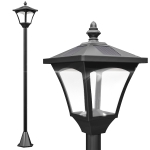 Outsunny 47" Single Solar Lamp Post, 30 Lumens Garden Solar-Powered LED Streetlight Style Outdoor Light Waterproof 5-6 Hours with Base for Lawn Pathway Walkway, Black