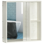 kleankin 24.75" x 25.5" Bathroom Medicine Cabinet with Mirror, Storage Shelf, Over Toilet Bathroom Cabinet Wall Mounted for Living Room and Laundry Room, White