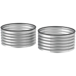 Outsunny Set of 2 Raised Garden Bed, Metal Planter Box with Safety Edging, Easy-to-assemble Stock Tank 3'x3'x1.4' Silver