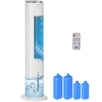 HOMCOM 42" 3-In-1 Ice Cooling Fan with Humidifier, Evaporative Air Cooler with Water Tank, 3 Modes, 3 Speeds, 12H Timer, White