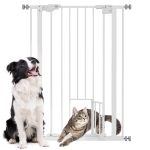 PawHut 41" Easy Open Indoor Dog Gates for Doorways, House, Stair - White