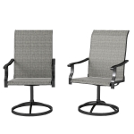 Outsunny Patio Swivel Chairs Set of 2, High Back Patio Dining Chairs with All-Weather Mesh for Backyard, Lawn, Garden, Gray