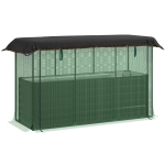 Outsunny Galvanized Steel Planter Box with Crop Cage and Shade Cloth, Raised Garden Bed for Flowers, Veggies and Herbs, Dark Gray