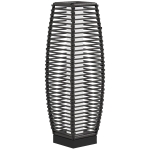 Outsunny Solar Floor Lamp, Outdoor Rattan Garden Lantern Pathway Light & Decorative Driveway Lighting with Auto LED Lights, Gray