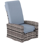 Outsunny Outdoor Wicker Swivel Recliner Chair, Lifting Footrest, 360° Rotating Basic, Water-resistant Cushions, Gray