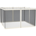 Outsunny Replacement Mesh Sidewall Netting for 10' x 12' Gazebos and Canopy Tents with Zippers, (Sidewall Only) White